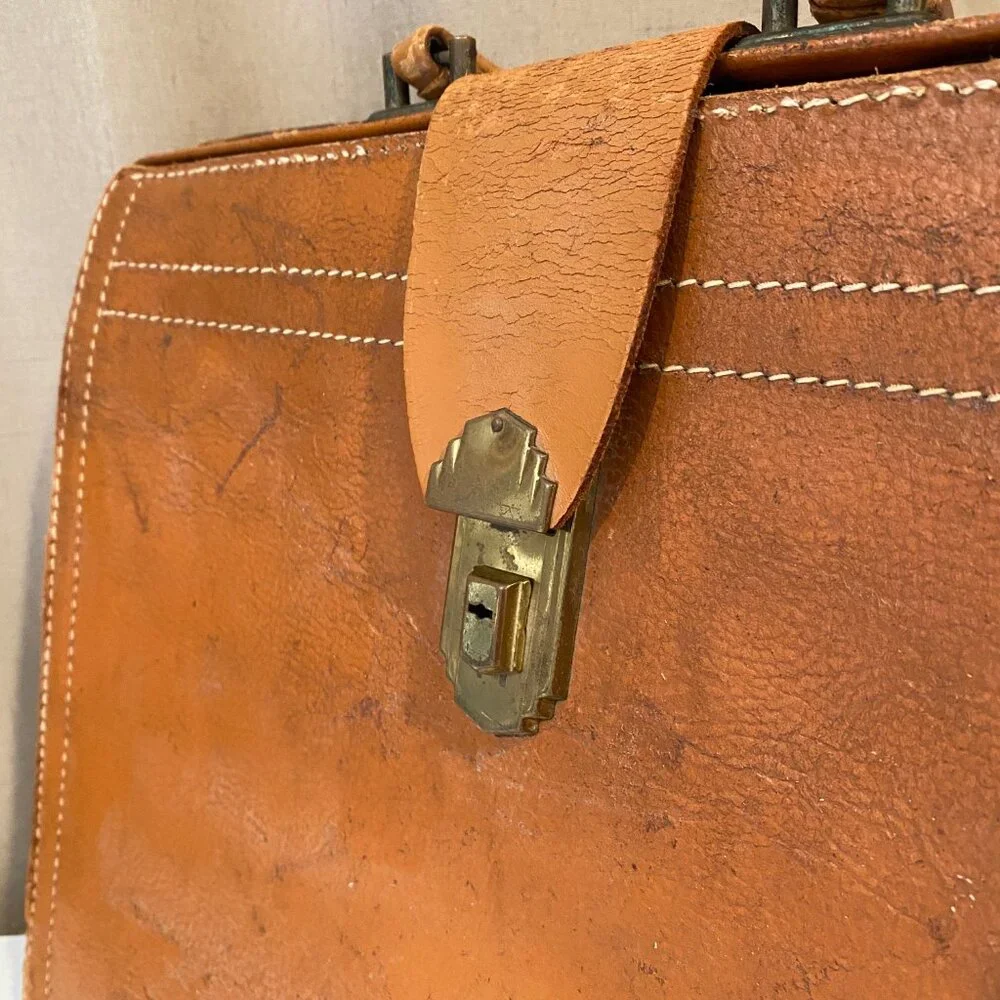 Vintage RexBilt Genuine Cowhide Leather Doctor’s Bag Briefcase‎ 13